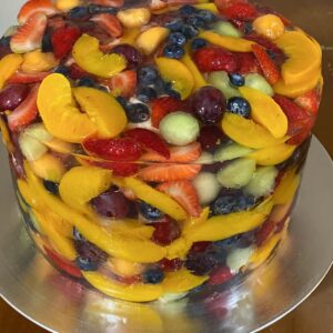 Three Milk Cake Encased in Gelatin